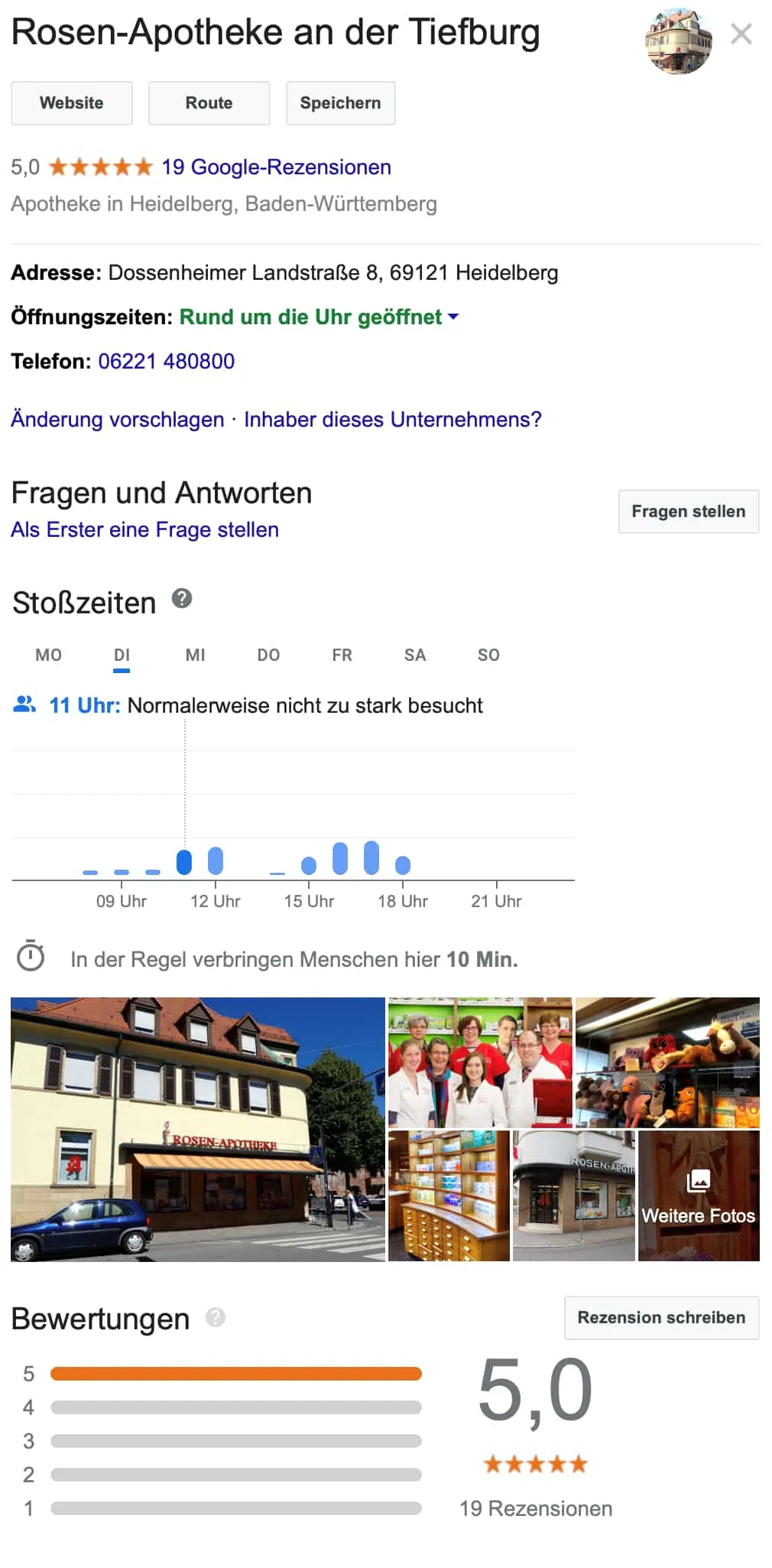 Beispiel für einen guten Apotheken GMB-Eintrag