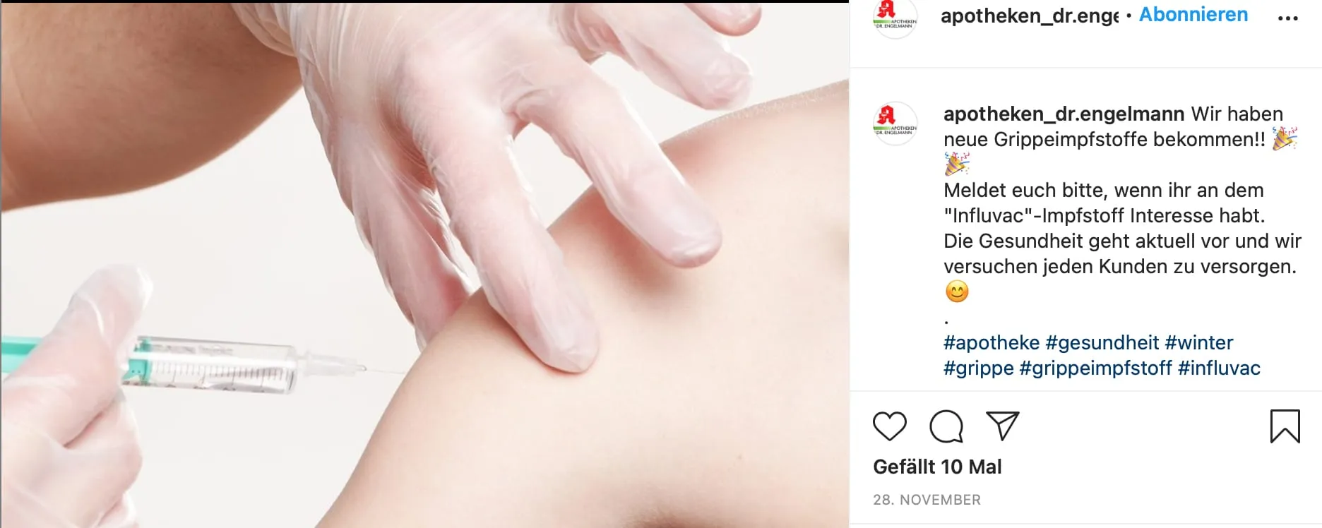 Gutes Beispiel für Themen auf Facebook